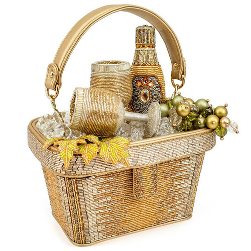 Mary Frances Beaded Chilled White Wine & Grapes Purse