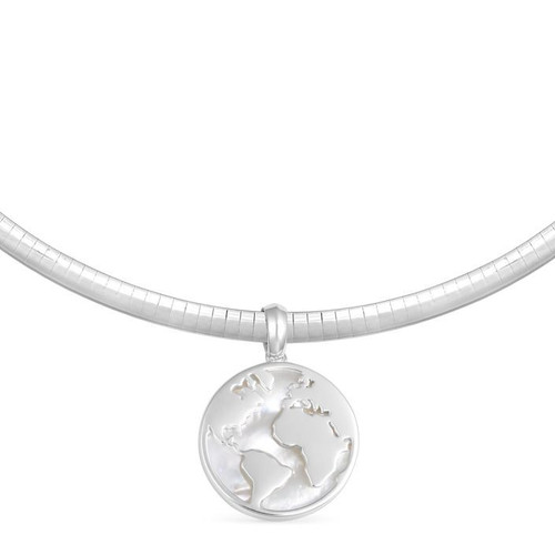 Dune Jewelry Mother Of Pearl Globe World Silver Chain Necklace By Christine Kesteloo Dune Jewelry Mother Of Pearl Globe World Silver Chain Necklace By Christine Kesteloo