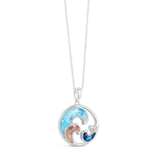 Dune Jewelry Ocean Soul 4ocean Blue and Silver Necklace