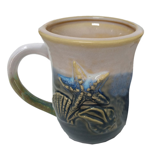 Three Tone Stoneware 3D Seashells Mug