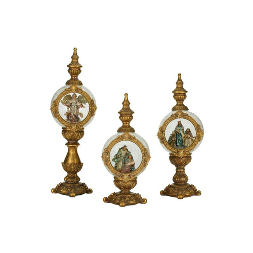 Mark Roberts Ornate Finial Nativity Globe Set of 3