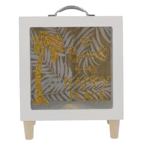 Beach Is My Happy Place Gold Palm Tree Beach Money Bank