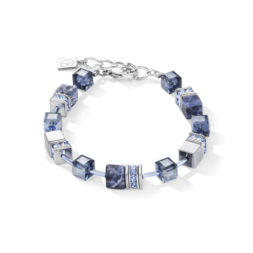 Coeur De Lion Sodalite & Haematite Blue GeoCUBE® Crystal Bracelet