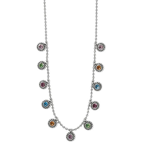 Brighton Twinkle Drops Multi-Color Crystal Silver Necklace
