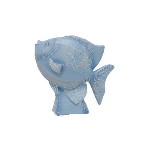 Blue Mandala Tropical Fish Figurine