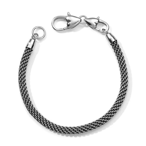 Brighton Beverly Glam Silver Mesh Charm Holder Bracelet