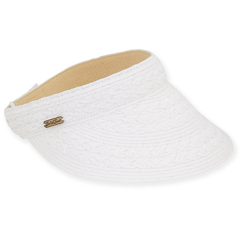 Sun N Sand Braid Weaved Straw Women's Visor