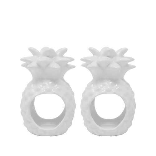 Lilly Pulitzer Resort White Ceramic Pineapple Napkin Rings Set of 2 Lilly Pulitzer Resort White Ceramic Pineapple Napkin Rings Set of 2