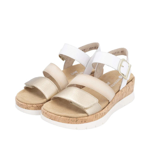 Remonte Gizela D2P50 Tri-Color Leather Wedge Sandal