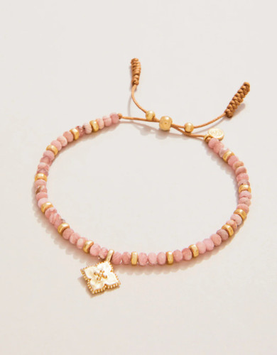 Spartina 449 Richmond Hill Pink Stone Gold Charm Slide Bracelet