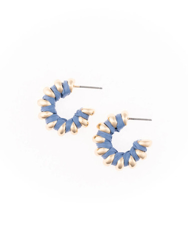 Michelle McDowell Tara Raffia Weave Gold Hoop Earrings Michelle McDowell Tara Raffia Weave Gold Hoop Earrings