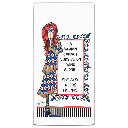 CJ Bella A Woman Cannot Survive On Flour Sack Towel