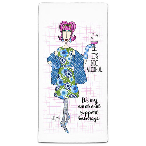 CJ Bella Emotional Support Beverage Flour Sack Towel