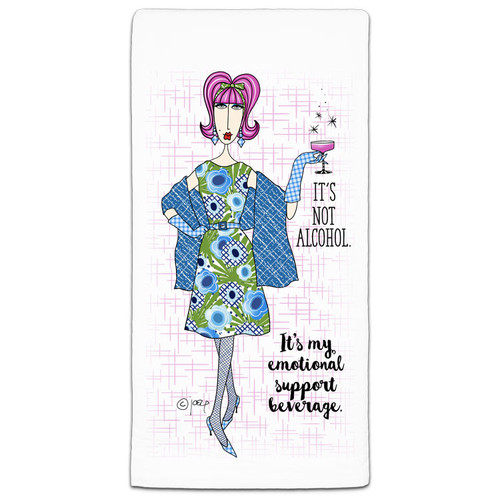 CJ Bella Emotional Support Beverage Flour Sack Towel