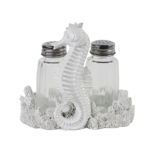 Seahorse In The Sea Coral Salt and Pepper Shakers Holder Set Seahorse In The Sea Coral Salt and Pepper Shakers Holder Set