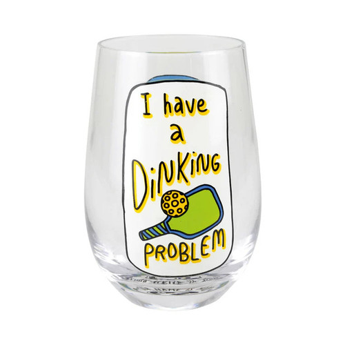 Enesco Pickleball Dinking Problem Stemless Glass