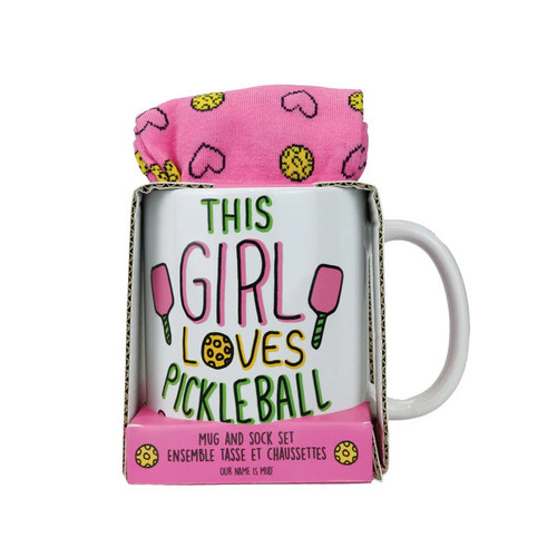 Enesco This Girl Loves Pickleball Sock and Mug Set