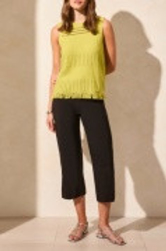 Tribal Sleeveless Sweater Top with Fringe Hem