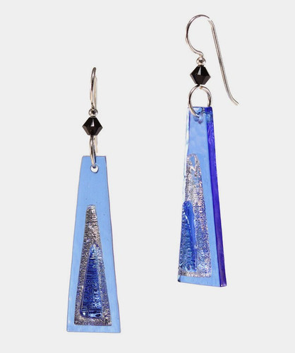 DeVeer ICE Fused Glass Dangle Earrings