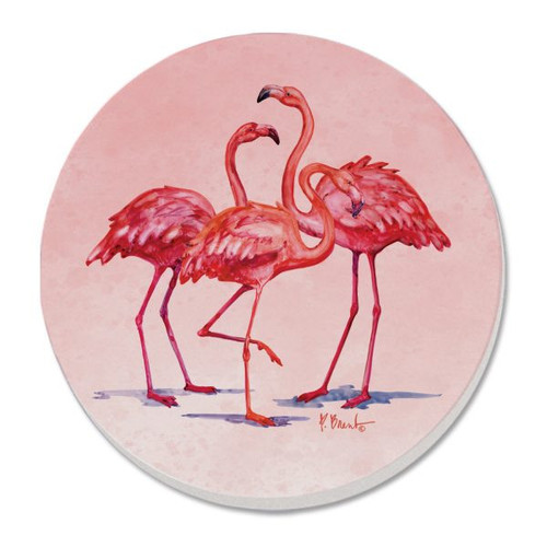 Thirtystone Hilo Flamingos Pink Round 4 Pack Coaster Set