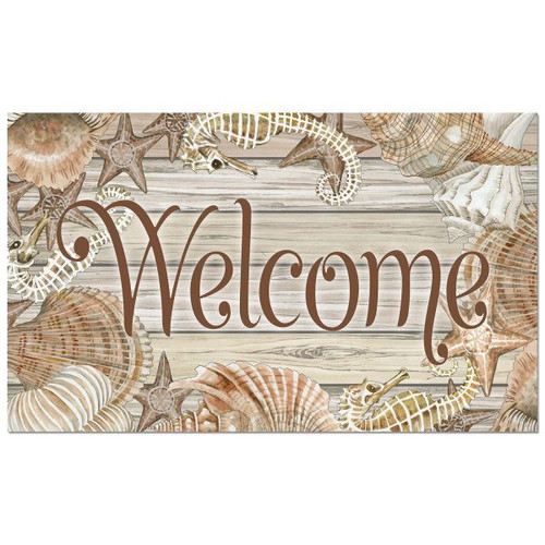 Sea Shells & Seahorses Welcome Entryway Floor Mat