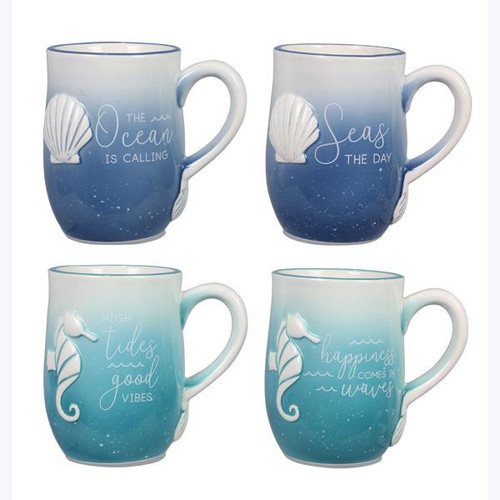 Young's Ocean Sayings Sealife Ceramic Ombre Mugs