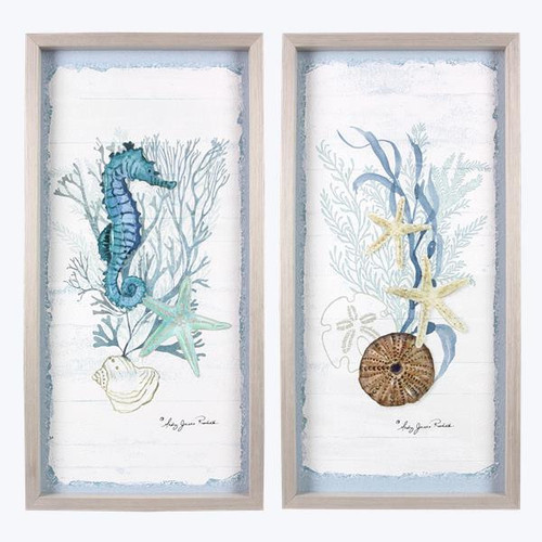 Young's Signed Sealife Print With 3D Glaze Framed Wall Art