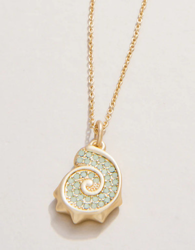 Spartina 449 Sea Foam Nautilus Shell Gold Pendant Necklace