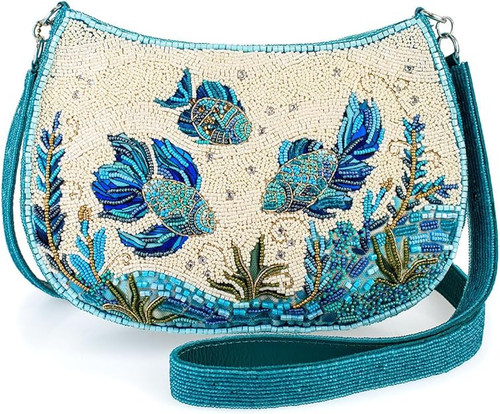 Mary Frances Blue Fish Harmony Crossbody Purse