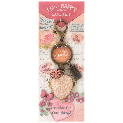 Jilzarah Live Happy Key Ring  Heart Locket Clip