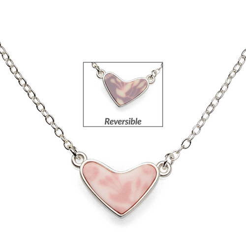 Jilzarah To My Daughter Reversible Pink Clay Bead Heart Necklace On Gift Card