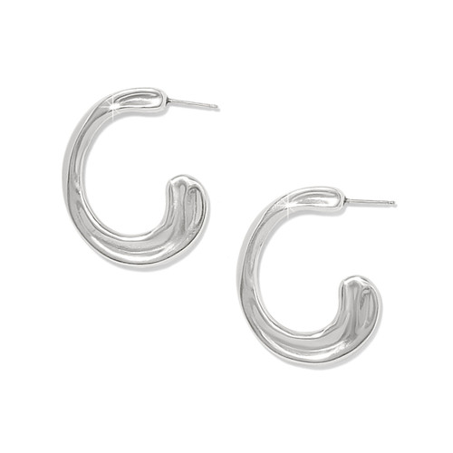 Brighton Cascade Silver Hoop Post Earrings
