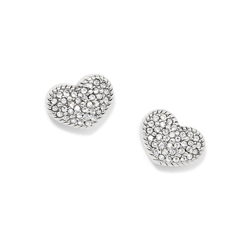 Brighton Illumina Celeste Heart Crystal Stud Earrings