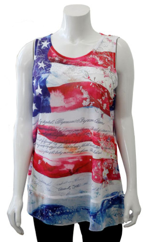 Impulse California USA Flag Lace Bodice Sleeveless Top Impulse California USA Flag Lace Bodice Sleeveless Top