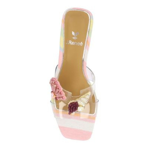 J.Renee Seeshell Pink Embellished Seashells Pastel Low Heel Shoe