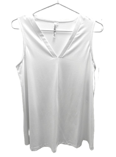Lulu-B V-Neckline Sleeveless A-Line Top