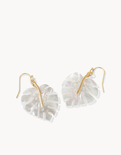 Spartina 449 Monstera Mother Of Pearl Palm Leaf Earrings