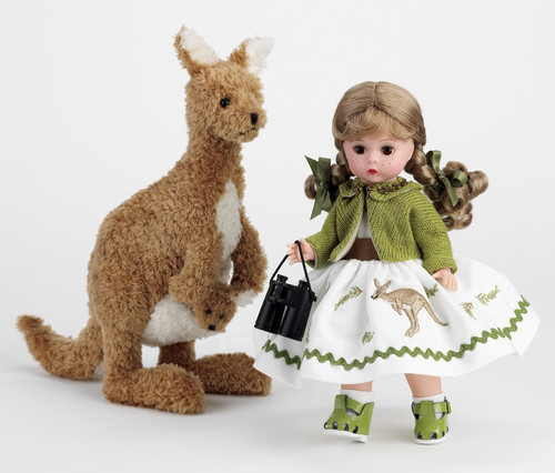 Madame Alexander Australia With Braided Hair and Stuffed Kangaroo 8" Doll Set