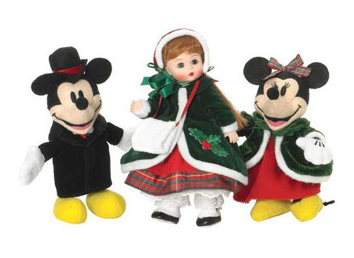 Madame Alexander Caroling With Mickey and Minnie 8" Disney Christmas Doll Set