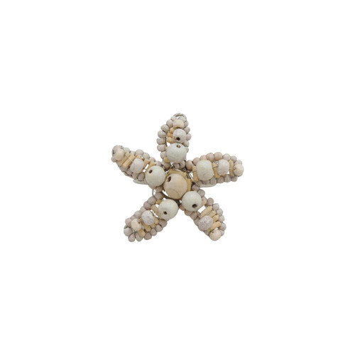 C & F Wood Beaded Starfish Napkin Ring