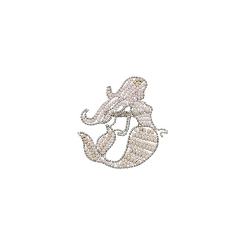C & F Wood Beaded Mermaid Napkin Ring