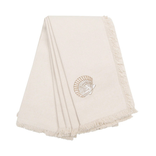 Rightside Design Embroidered Scallop Shell Table Napkins Set of 4