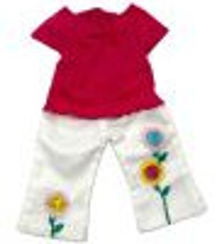 Sophia's Hot Pink Top & Flower White Capri Set 18" Doll Clothes Set