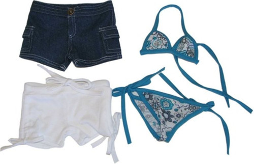 Wish Bikini Swimsuit and Shorts 18" Doll Clothes Set