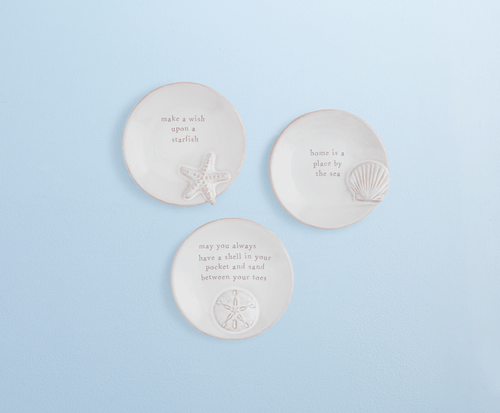 Mudpie Sea Life Tidbit Trinket Tray With Saying