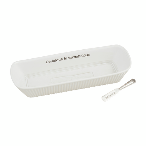 Mud Pie Ceramic Bread Basket Dish Set