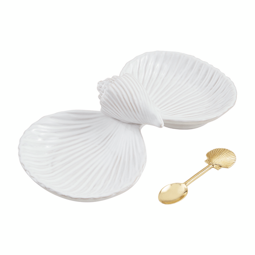 MudPie Fan Shell Double Tidbit Snack Set