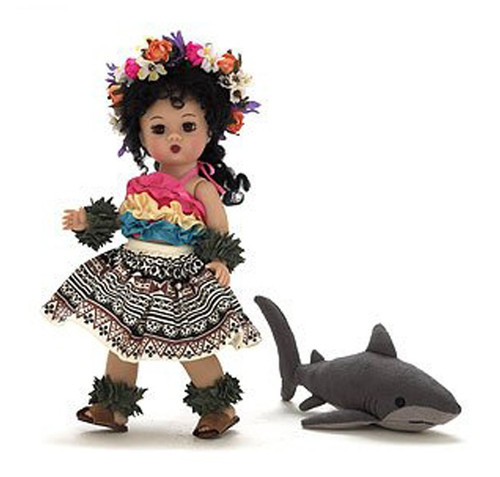Madame Alexander Figi Pacific Island Girl 8" Doll and Plush Shark Set Madame Alexander Figi Pacific Island Girl 8" Doll and Plush Shark Set