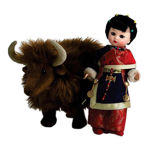 Madame Alexander Tibet Tibetan Girl 8" Doll with Stuffed Wild Yak Set Madame Alexander Tibet Tibetan Girl 8" Doll with Stuffed Wild Yak Set