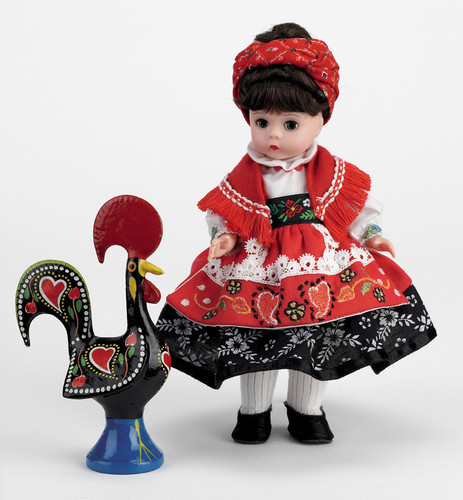 Madame Alexander Portugal Portuguese Girl 8" Doll With Wood Rooster Set Madame Alexander Portugal Portuguese Girl 8" Doll With Wood Rooster Set